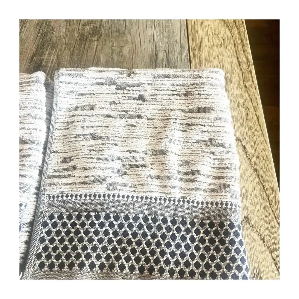 World Market Hand Towels Made In Portugal Diamond Print 100% Cotton 19”x28”